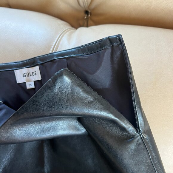 Agolde | Agda recycled leather-blend mini skirt in black - Picture 4 of 5